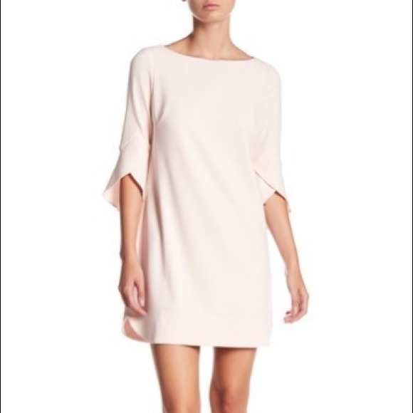 Vince Camuto Petite Tulip Bell Sleeve Dress Pink - Picture 7 of 8